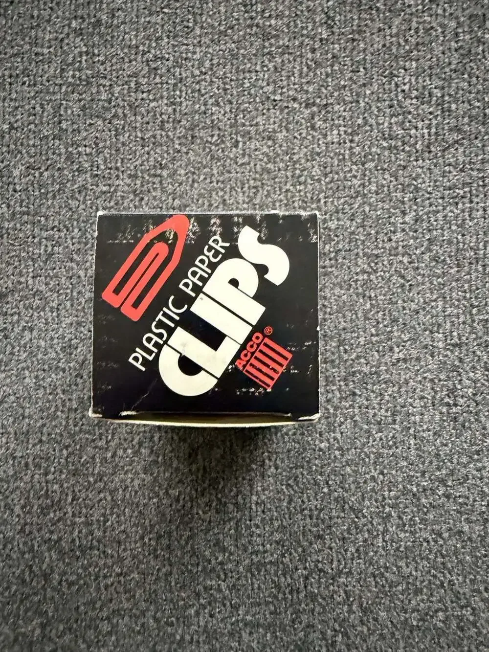 Vintage ACCO Medium Plastic Paper Clips, 200 Count Box, Stock No. 40142